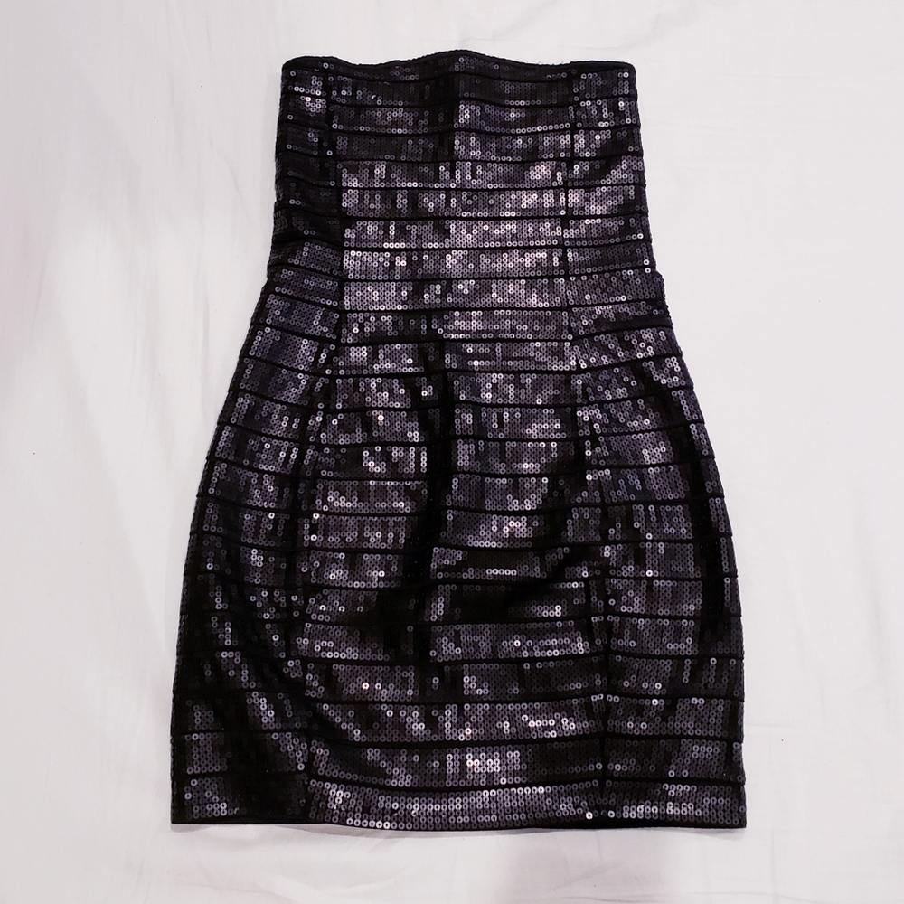 Express Black Sequined Mini Dress